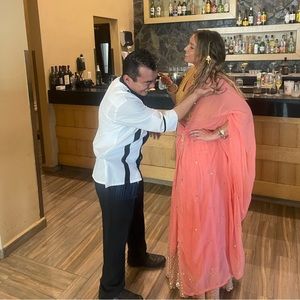 The brand new lehenga comes with a matching blouse and dupatta